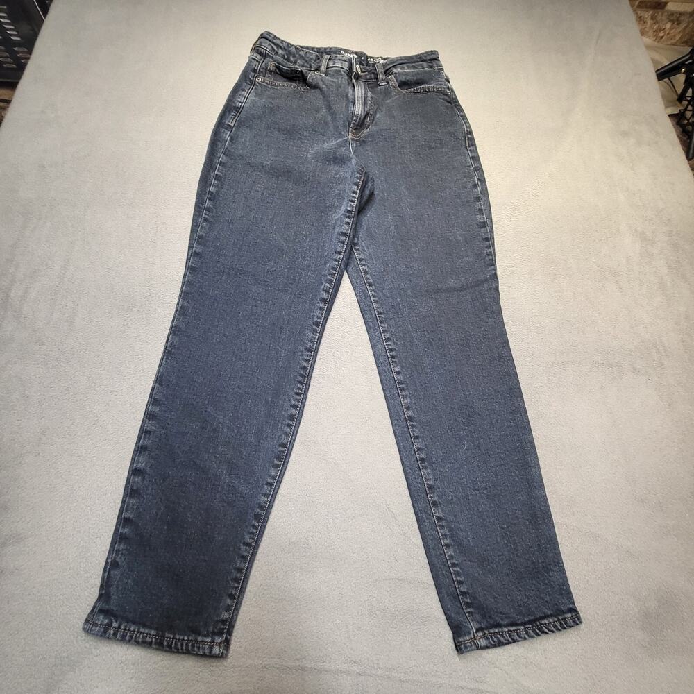 Old Navy Jeans Womens 4 Blue OG Straight Distressed Denim Stretch